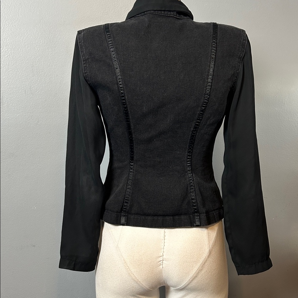 Vintage Cignal Women's Black Denim Jacket size small - Picture 7 of 14